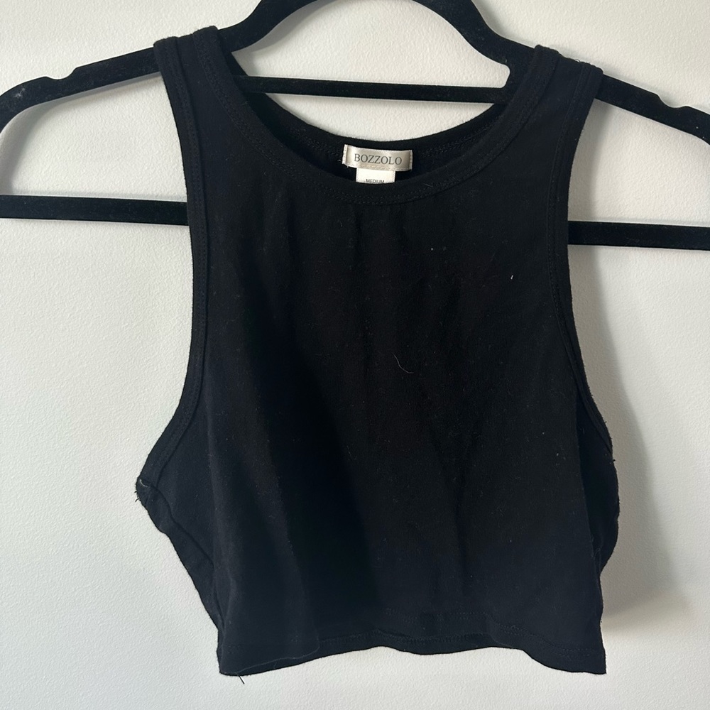 Black Halter Crop Top